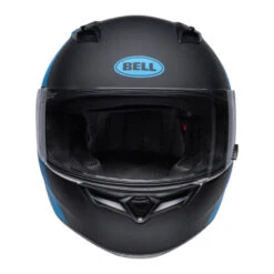 Bell Street Qualifier Ascent Helmet Matt Black / Cyan 17 Bell Street Qualifier Ascent Helmet Matt Black / Cyan -Motorcycle Equipment Store BellQualifierAscentMattBlackCyanHelmetBH 7141874STFront
