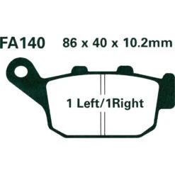 EBC Standard Brake Pads (FA140) 7 EBC Standard Brake Pads (FA140) -Motorcycle Equipment Store FA140 EBCBrakePadssizing
