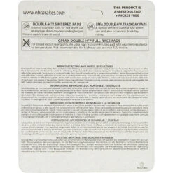 EBC Sintered HH Brake Pads (FA197HH) 8 EBC Sintered HH Brake Pads (FA197HH) -Motorcycle Equipment Store FA197HH EBCBrakePadspackagingback
