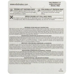 EBC Sintered HH Brake Pads (FA347HH) -Motorcycle Equipment Store FA347HH EBCBrakePadspackagingback