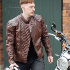 Merlin Chester Leather Jacket Brown 14 Merlin Chester Leather Jacket Brown -Motorcycle Equipment Store MerlinChesterLeatherJacketBrownME MPL060BRNLifestyle2