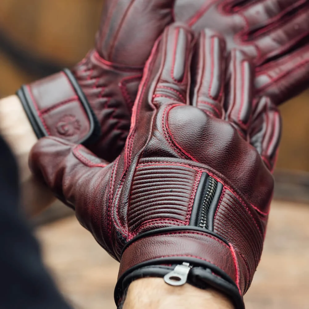 Merlin Glory Leather Gloves Oxblood 7 Merlin Glory Leather Gloves Oxblood - Image 5