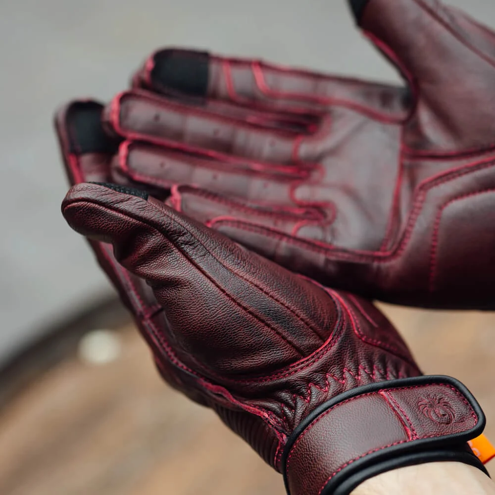 Merlin Glory Leather Gloves Oxblood 8 Merlin Glory Leather Gloves Oxblood - Image 6