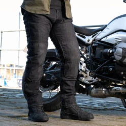 Merlin Mason Waterproof Jeans Regular Black -Motorcycle Equipment Store MerlinMasonWPRidingJeanBlackME DNM045BLKLifestyle2