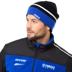 Yamaha Paddock Blue Reversible Beanie -Motorcycle Equipment Store N22FH314E100 YamahaPaddockBlueReversibleBeanieblackmodel2
