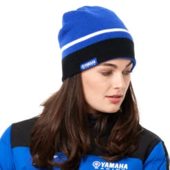 Yamaha Paddock Blue Reversible Beanie -Motorcycle Equipment Store N22FH314E100 YamahaPaddockBlueReversibleBeaniebluemodel1