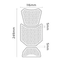 Oxford Gripper ADV Tank Pad 9 Oxford Gripper ADV Tank Pad -Motorcycle Equipment Store OxfordGripperADVTankPadOX801DimensionsDiagram