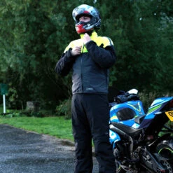 Oxford Rainseal Pro MS Trousers Black -Motorcycle Equipment Store RM221102 R S OxfordRainsealProMSPantsworn