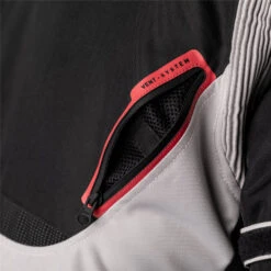 RST Endurance Textile Jacket Black / Silver / Red -Motorcycle Equipment Store RST102979BSR RSTBlackSilverRedEnduranceCEJacketvent2