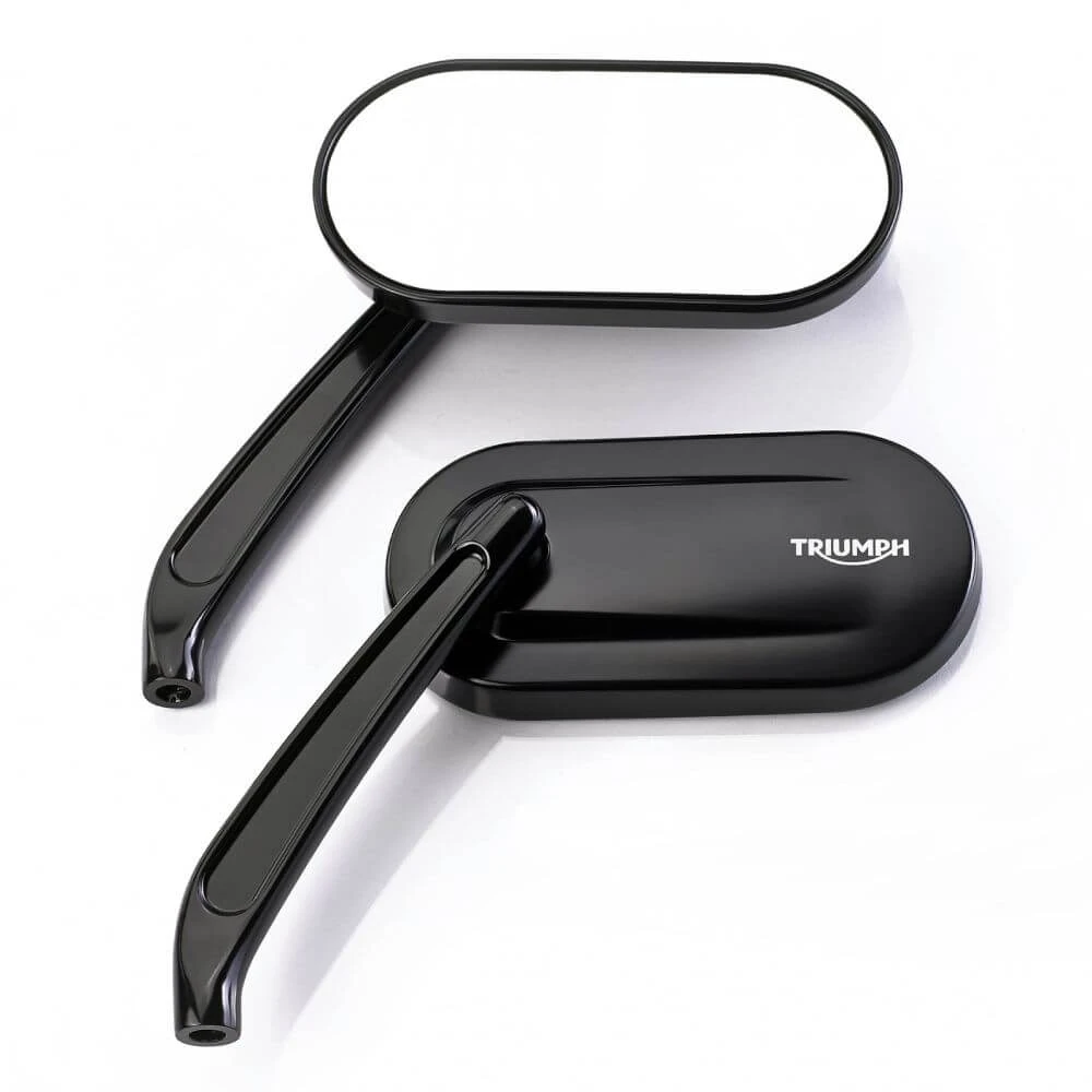Triumph Black Cast Oval Mirrors For Street Twin / T120 A9638165 3 Triumph Black Cast Oval Mirrors For Street Twin / T120 A9638165
