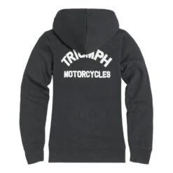 Triumph Lilly Women's Full Zip Hoodie Black -Motorcycle Equipment Store TriumphLillyLadiesBlackFullZipHoodieMSWS2345Rear